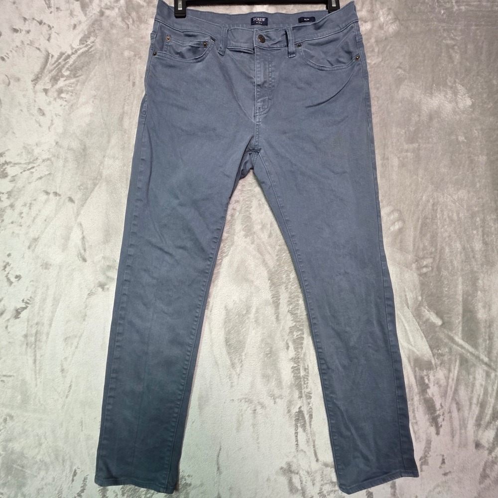 J.Crew Flex Slim Mens Gray Blue Jeans Size 32x30 Stretch Denim Pants